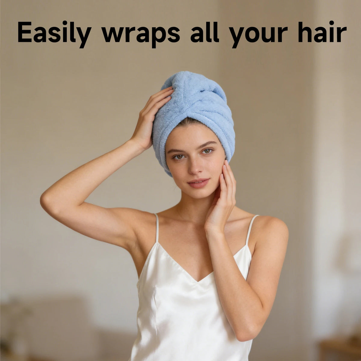 Serviette de cheveux YIJINCHAN Turban - Violet - Microfibre, 65 x 40 cm