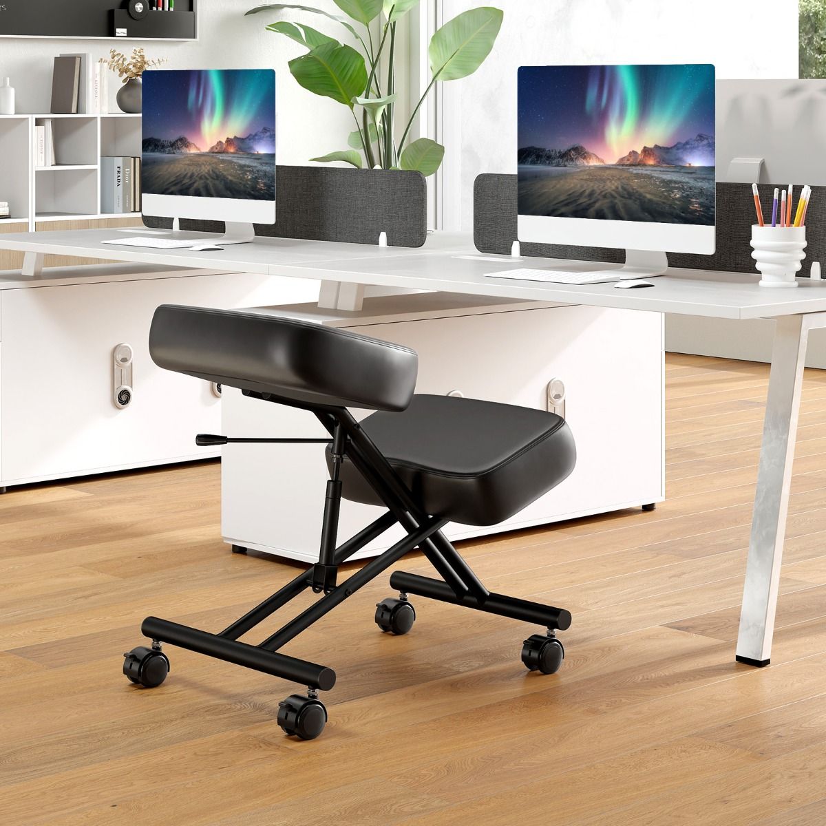 Siège ergonomique Coast pour les genoux - Réglable en hauteur - À roulettes - Noir