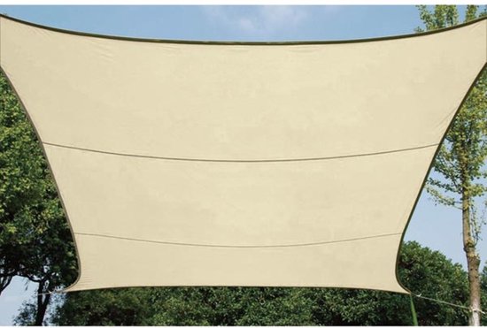 Perel Toile d'ombrage, perméable à l'eau, perméable à l'air, 3,6 x 3,6 m, 180 g/m², HDPE, carré, champagne