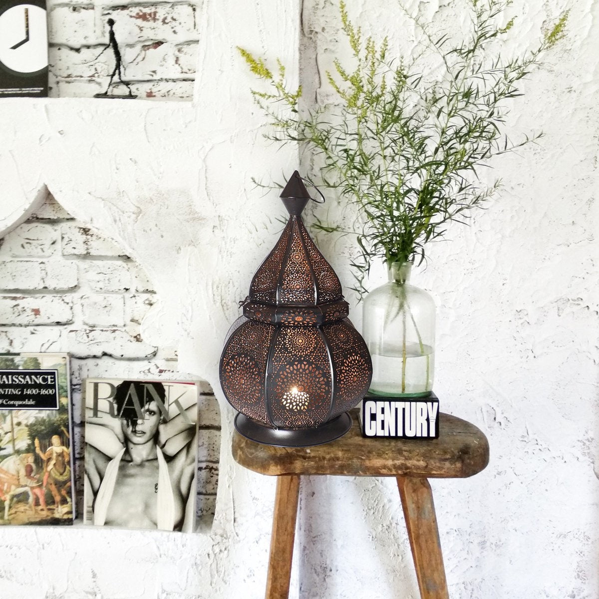Gadgy Lanterne orientale - Lanterne arabe - Porte-lampes à thé - Porte-lampes à thé - 36 cm - métal