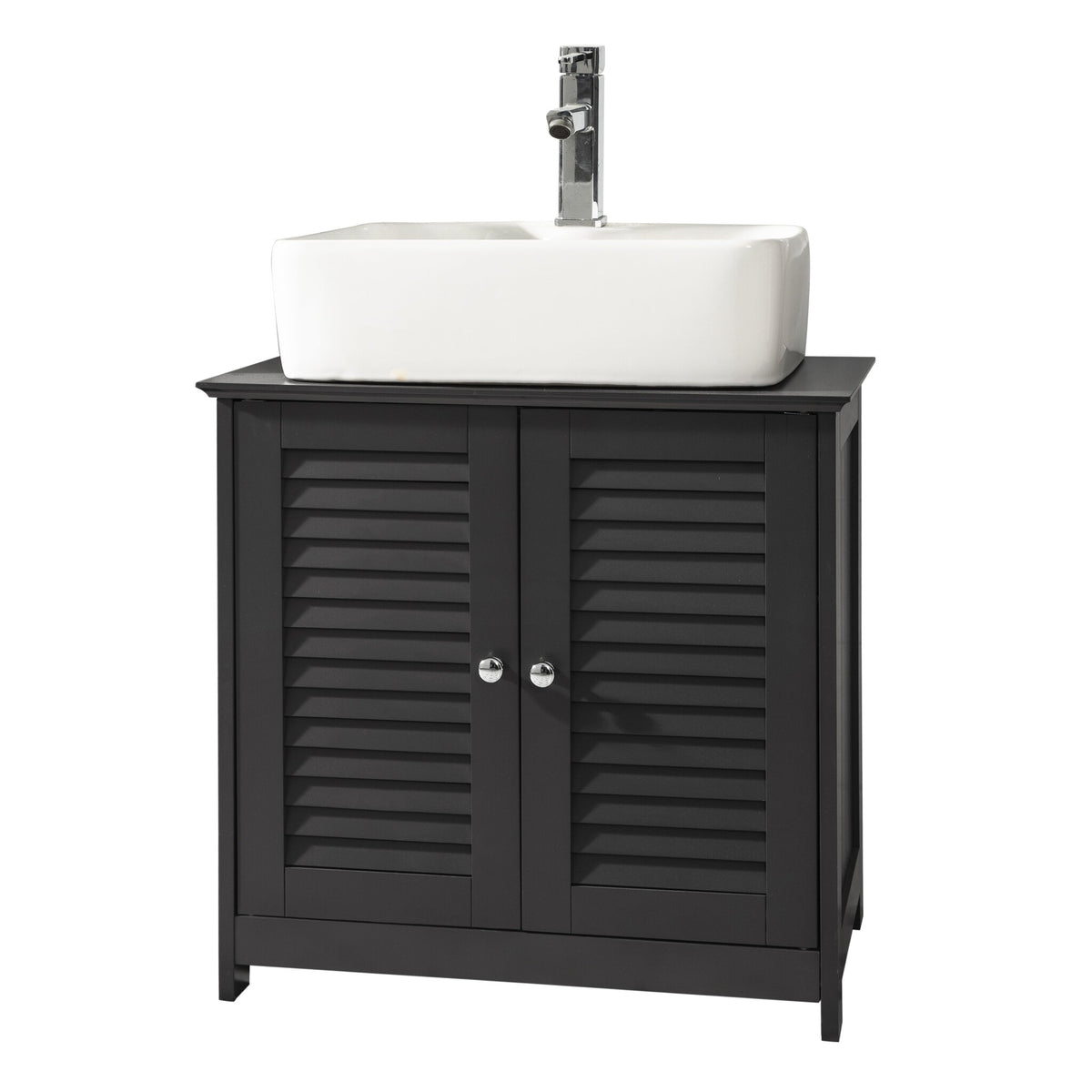 Meubles de salle de bain - SoBuy - 2 portes et 2 étages - 60x35x58 cm - Gris