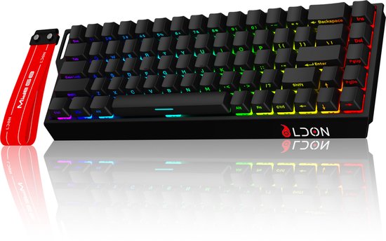 Mide68 - Clavier gaming filaire à 65 % - Clavier à rétroéclairage RGB - Clavier mécanique à déclenchement rapide à effet Hall - Hot Swap - 8 kHz - Temps de réponse de 0,01 mm - 0,125 ms - Touches imprimées sur le côté - 68 touches - Meilleur rapport quali