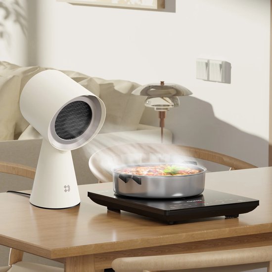 CIARRA CBPHW01 – Hood To Go – Hotte aspirante portable et mobile – Purificateur d’air – avec filtre à charbon – blanc cassé