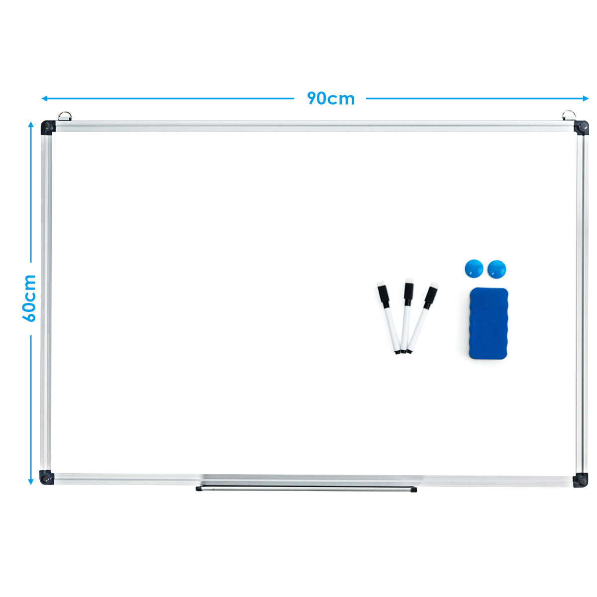 Coast Whiteboard Magnette Table écrit panneau mural table memoboard avec cadre en aluminium 90 x 60 cm