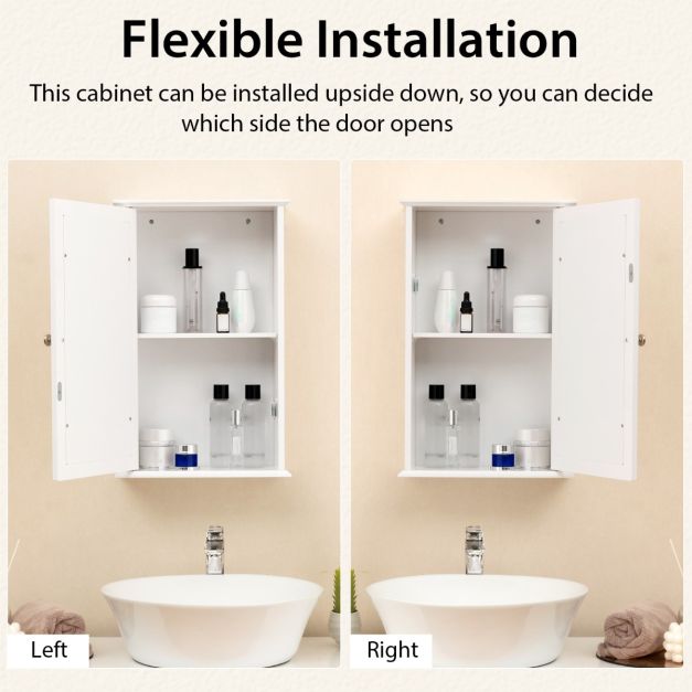 Armoire de toilette Coast - MDF - Miroir HD - 34 x 15 x 53 cm - Blanc