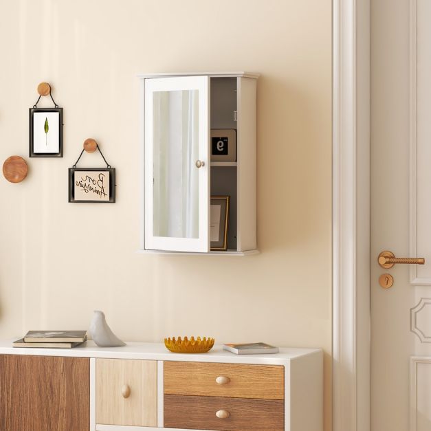 Armoire de toilette Coast - MDF - Miroir HD - 34 x 15 x 53 cm - Blanc