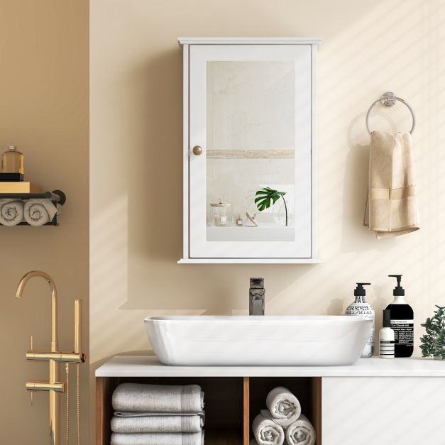 Armoire de toilette Coast - MDF - Miroir HD - 34 x 15 x 53 cm - Blanc