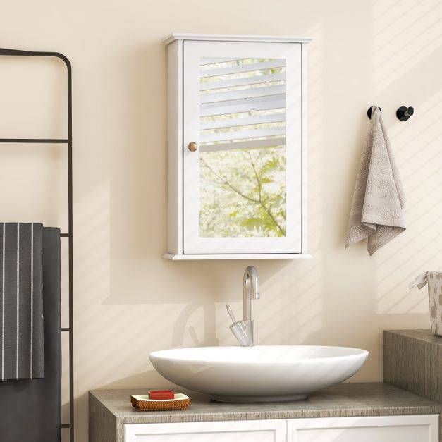 Armoire de toilette Coast - MDF - Miroir HD - 34 x 15 x 53 cm - Blanc