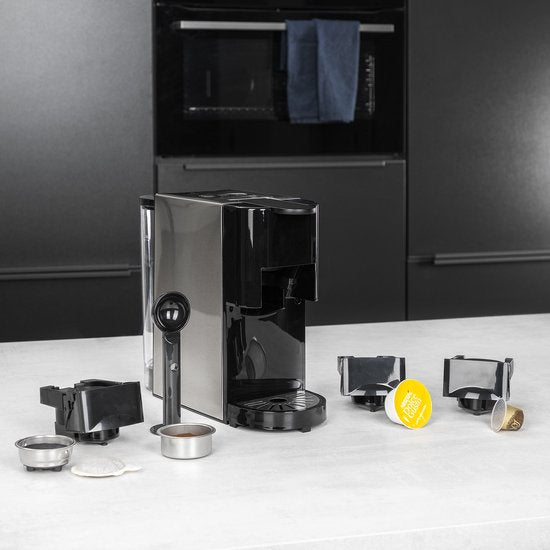 Princess 249450 Cafetière à filtre multi-capsules - Acier 4 en 1 - Convient pour plusieurs cafés