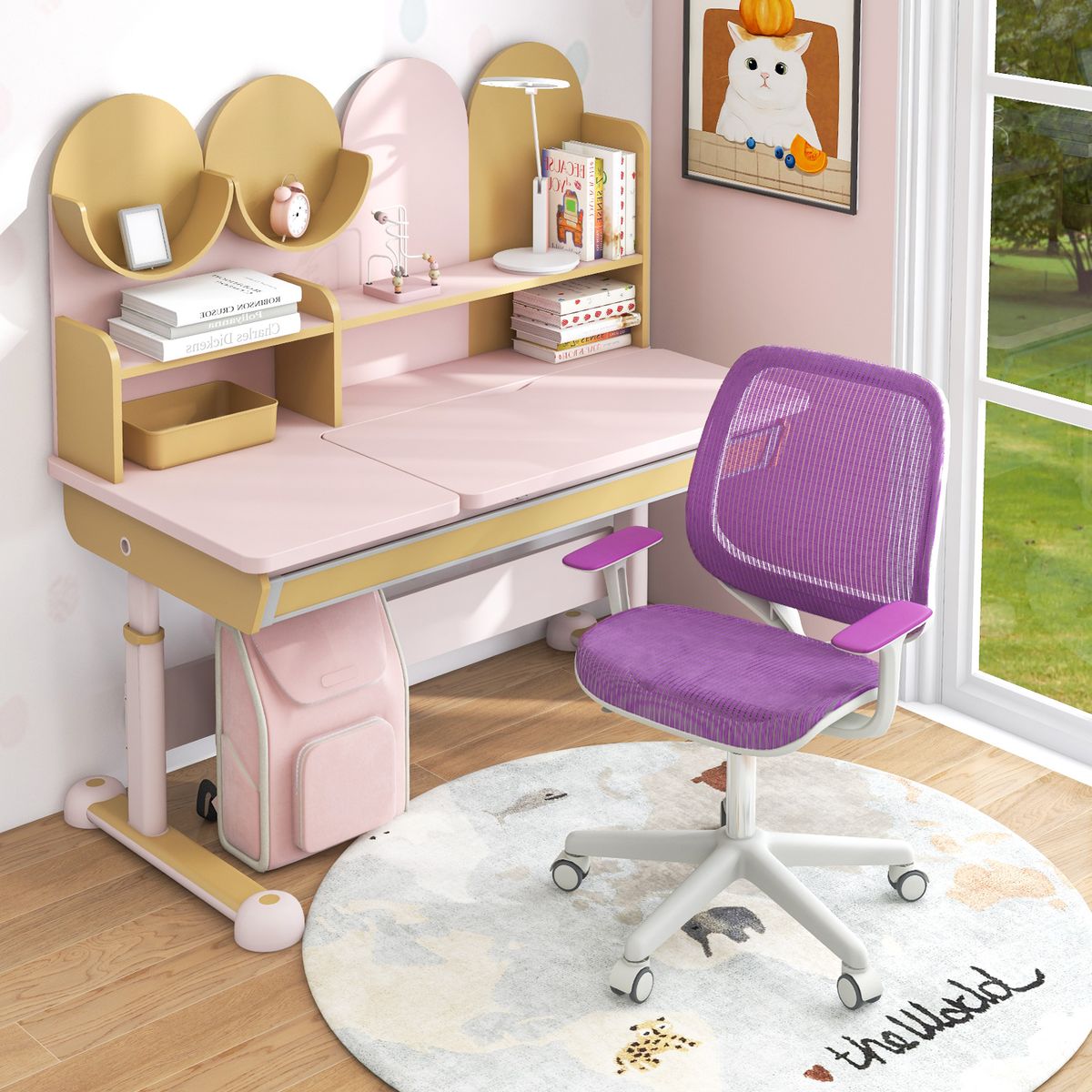 Chaise de bureau pour enfant Coast - pivotante - réglable en hauteur - violette