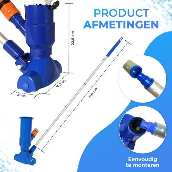 AyeTools Aspirateur de piscine - avec filet de récupération - Bleu