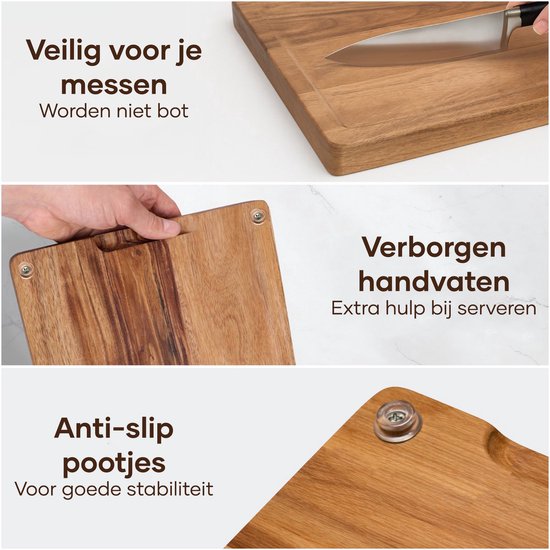 Planche à découper Villux - Lot de planches à découper avec support - Planche à découper en bois - Planches à découper - Planche à découper en acacia - Planche à découper en bois - Lot de planches à découper - Planche à tapas - Planche à apéritif - Planch