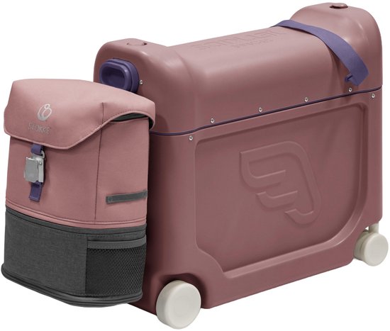 Kit de voyage Stokke JetKids, Hazy Lilac - Avec valise BedBox Ride-On et sac à dos - Pour les enfants de 2 à 7 ans (jusqu'à 35 kg)