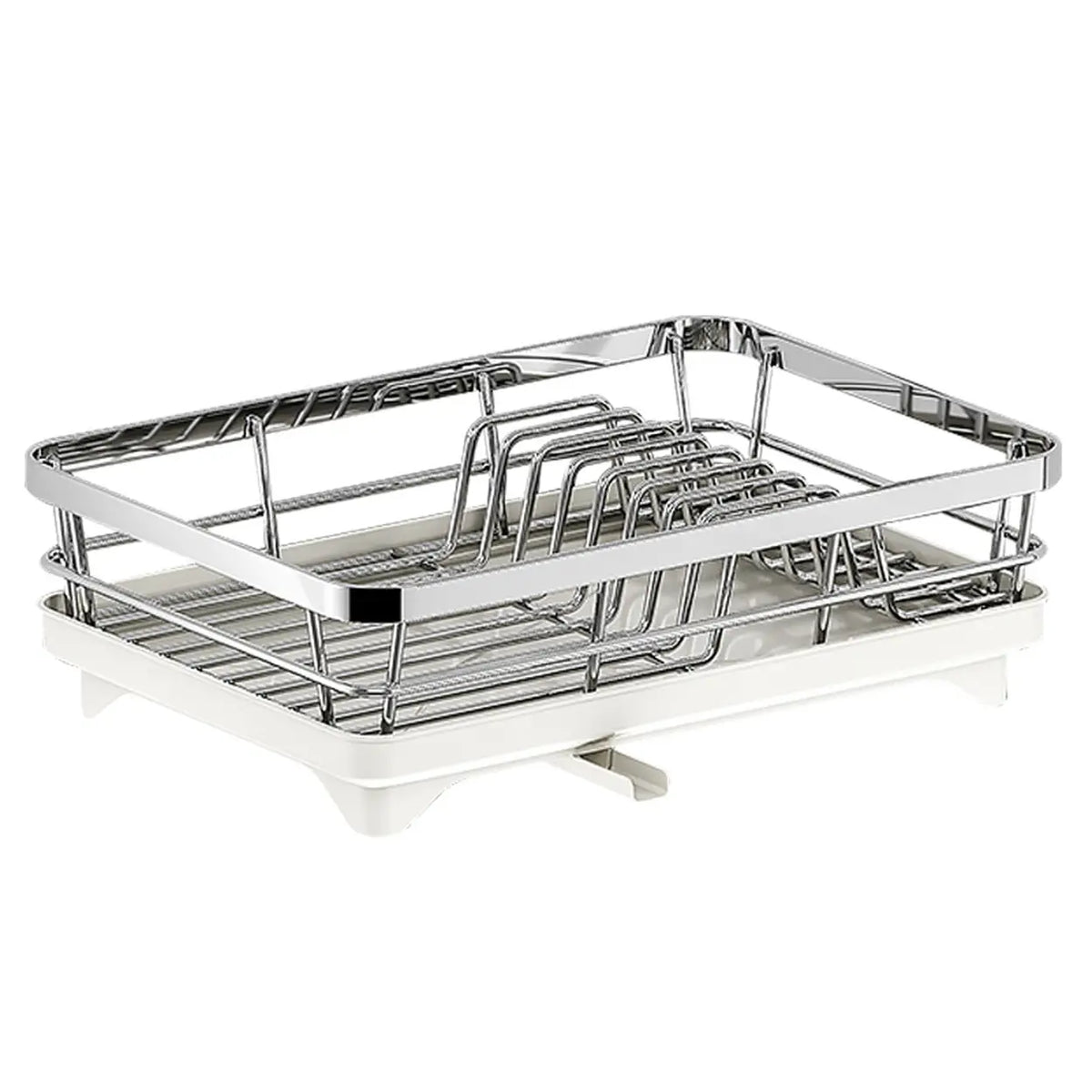 Égouttoir Maxcook avec bac de récupération - acier inoxydable - 42 x 29 x 12,7 cm