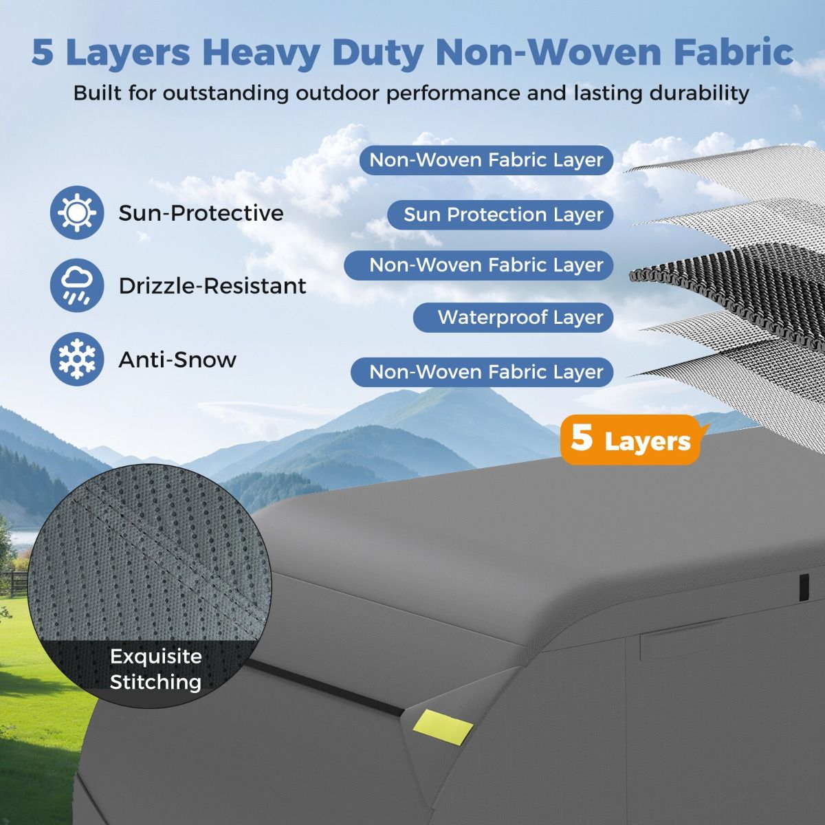 Housse pour camping-car Coast - respirante et coupe-vent - protection à 5 couches - taille M