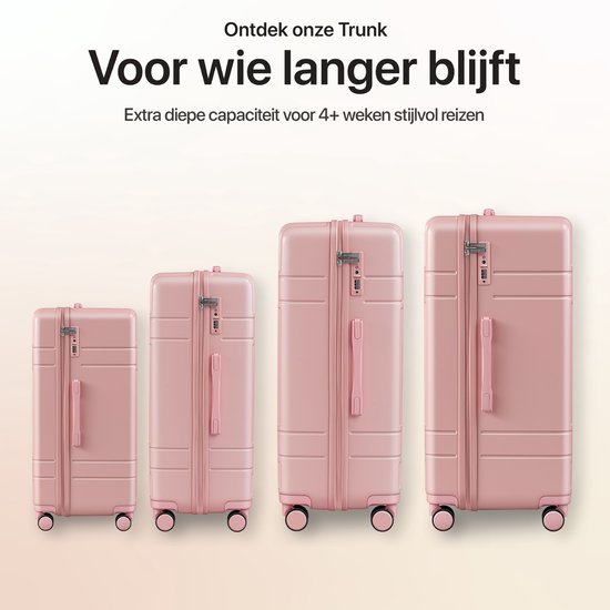 SKYCASES – Valise de voyage moyenne – Classic Heritage – Légère – Serrure TSA – 66 x 45 x 26 cm – 63 L – Valise à roulettes M – Roulettes silencieuses – Rose