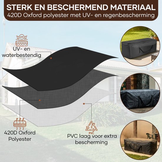 Housse pour coussins de jardin Villux - Housse pour coussins de jardin - Imperméable - 420D - Housse de rangement pour coussins de jardin - Sac pour coussins de jardin - Housse de protection pour mobilier de jardin - Housse pour coussins de jardin - Houss