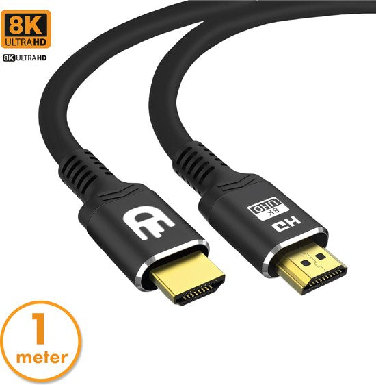 Drivv. Câble HDMI Premium 2.1 - Ultra HD 8K - HDMI vers HDMI - Convient à Xbox Series X & PS5 - 1 mètre - Noir