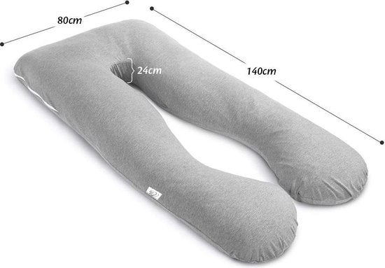 EL Life - Housse de coussin de grossesse - Housse pour forme en U, coton, 140x80 cm