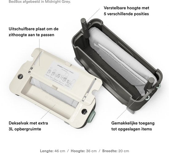 JetKids by Stokke BedBox Valise à roulettes pour enfants, blanc moonglow