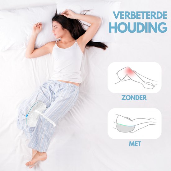 Softsie Coussin de genou pour le lit - Coussin de jambe - Coussin de genou orthopédique - Oreiller de sommeil latéral