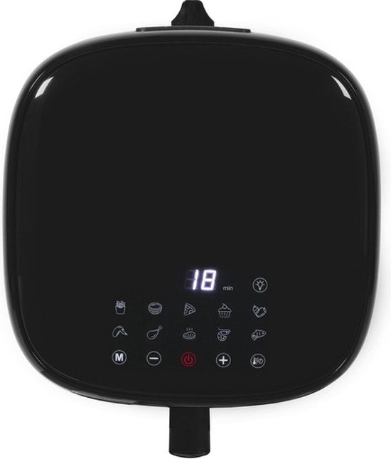 Wartmann Airfryer Compact - Friteuse à air chaud sans PFAS avec fenêtre de visualisation - 6 litres - 10 programmes - 1500 Watt - Noir