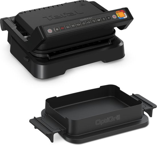 Tefal OptiGrill 4-en-1 GC7748 – Gril de table intelligent – Gril, barbecue de table, four et repas complet – 9 programmes automatiques – Indicateur de cuisson – 2 100 W – Noir/inox