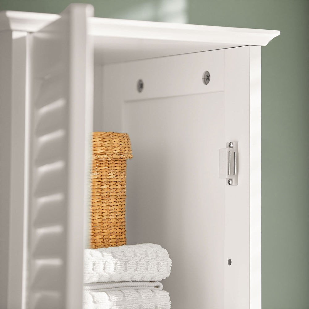 Armoire de toilette haute SoBuy FRG236-W, 32x170x30 cm, Bois, Blanc