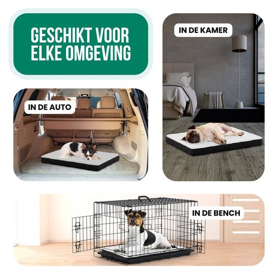 Avalo Coussin orthopédique pour chien M - 76x51 cm - Lavable / Mousse à mémoire de forme / Antidérapant - Panier orthopédique pour chien