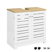 SoBuy Meuble de salle de bain - 2 couches - 2 portes - 60 x 30 x 59 cm - blanc