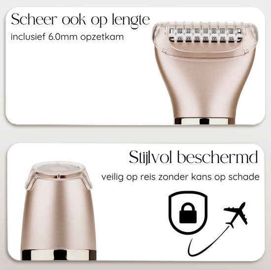 Sansbeauté® Rasoir féminin 2-en-1 - électrique - visage, aisselles et jambes - rechargeable par USB