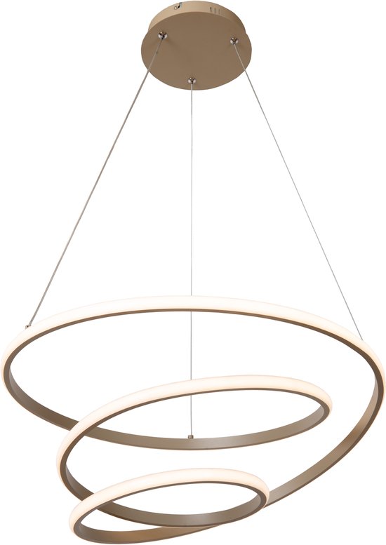 Lucide ESPIRAL - Suspension - LED à intensité variable - CCT - 1x40 W 2700 K/4000 K - Taupe - Essential