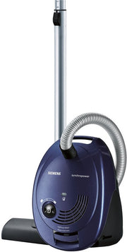 Aspirateur Siemens VS06A111 SynchroPower avec sac – Compact – 600 W – Sac à poussière de 4 L – Bleu/Noir