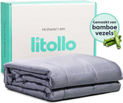 Litollo Weighted Blanket 8 kg - Couverture lestée - matériau durable en bambou - gris - 150x200cm