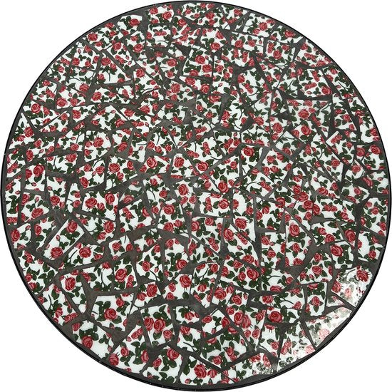 AXI Amélie Ensemble de bistrot Mosaïque Fleurs Rose - Structure métallique avec carreaux en céramique – Ensemble de balcon comprenant 2 chaises et une table