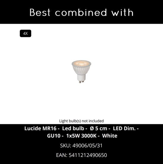 Lucide PUNCH - Spot de plafond (lampe de plafond) - 4xGU10 (MR16) - Blanc