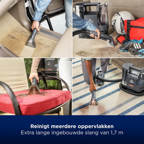 Nettoyeur de taches portable sans fil BISSELL SpotClean - Nettoyeur de moquette sans fil, nettoyeur de canapé, pour voiture, matelas, nettoyeur de baskets et de fauteuils - Nettoyeur de moquette sans fil - Nettoyeur triple action - Jusqu'à 30 minutes d'au