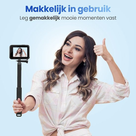 Garpex® Universal Selfie Stick XL - extensible jusqu'à 95 cm - convient à diverses caméras d'action - universel - étanche - noir