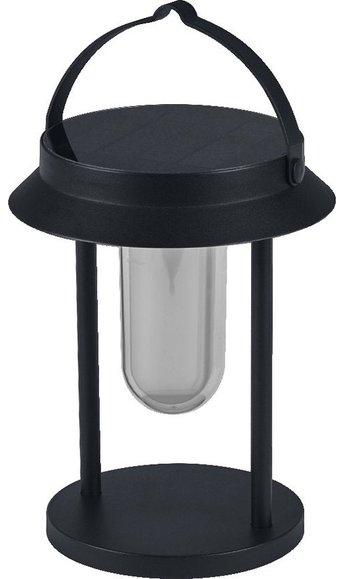 Lampe de table solaire Bluetooth LEDVANCE SMART+ Outdoor, avec lumière blanche (3000 K) + lumière colorée, autonome (sans alimentation électrique), jusqu'à 5 heures d'autonomie à 100 % de luminosité, rechargeable, indice de protection IP44, noire