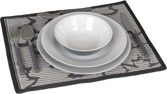 Bo-Camp - Set de couverts - Dans le panier - acier inoxydable - 24 pièces - 6 personnes - Gris