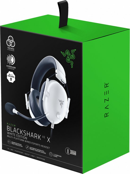 Razer Blackshark V2 X - Casque gaming - Son surround 7.1 - PS4/PC/Xbox One/Nintendo Switch/Mobile - Blanc