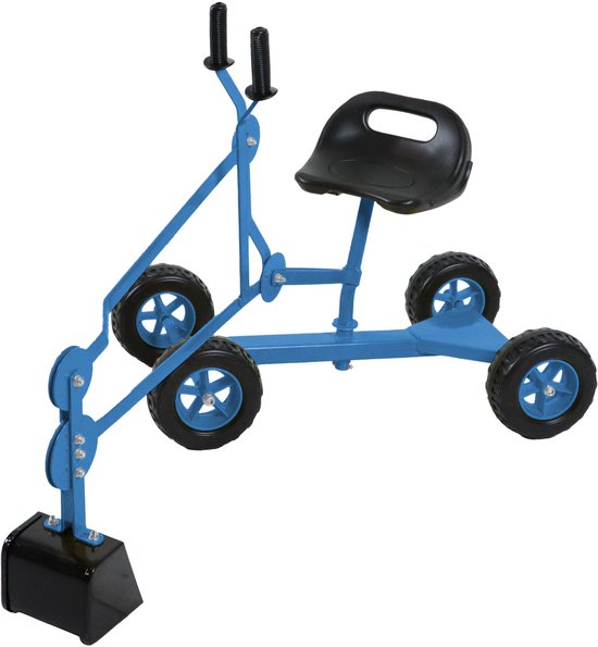 AXI Dean, petite pelleteuse pour bac à sable, bleue/noire – 4 roues – siège pivotant à 360°