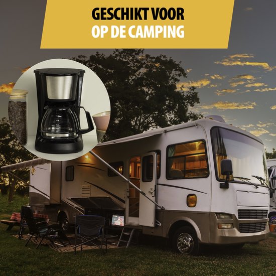 Cafetière à filtre Tristar 600 W - CM-1281 - 0,75 L, 6 tasses - Adaptée au camping - Noire