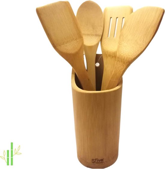 Set de cuisine en bambou  - Spatules – Cuillères – Cuillère à soupe - 4 pièces