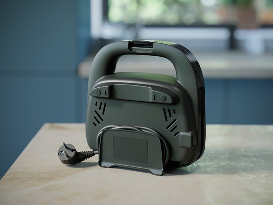 Appareil à croque-monsieur Philips HD2330/90 - 750 W - Revêtement antiadhésif - Système de rangement du cordon d'alimentation - Rangement vertical - Système Easy Lock - Noir