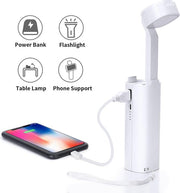 Aigostar Ivory - Lampe de bureau LED - Intensité réglable - Chargeur USB - 3 niveaux de luminosité - Pliable - Avec support pour téléphone - Blanc