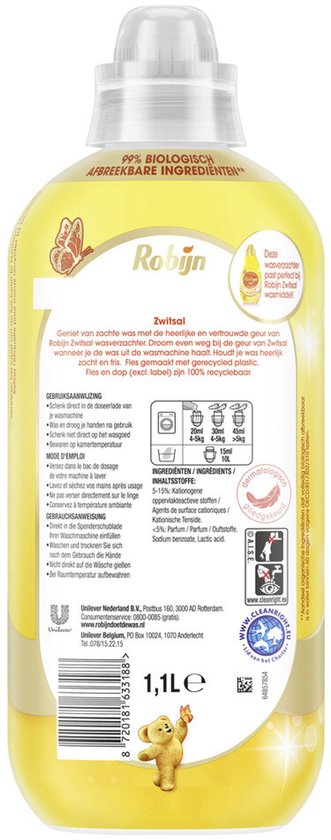 Robijn – Adoucissant – Zwitsal – 1,1 L - 1 pièce