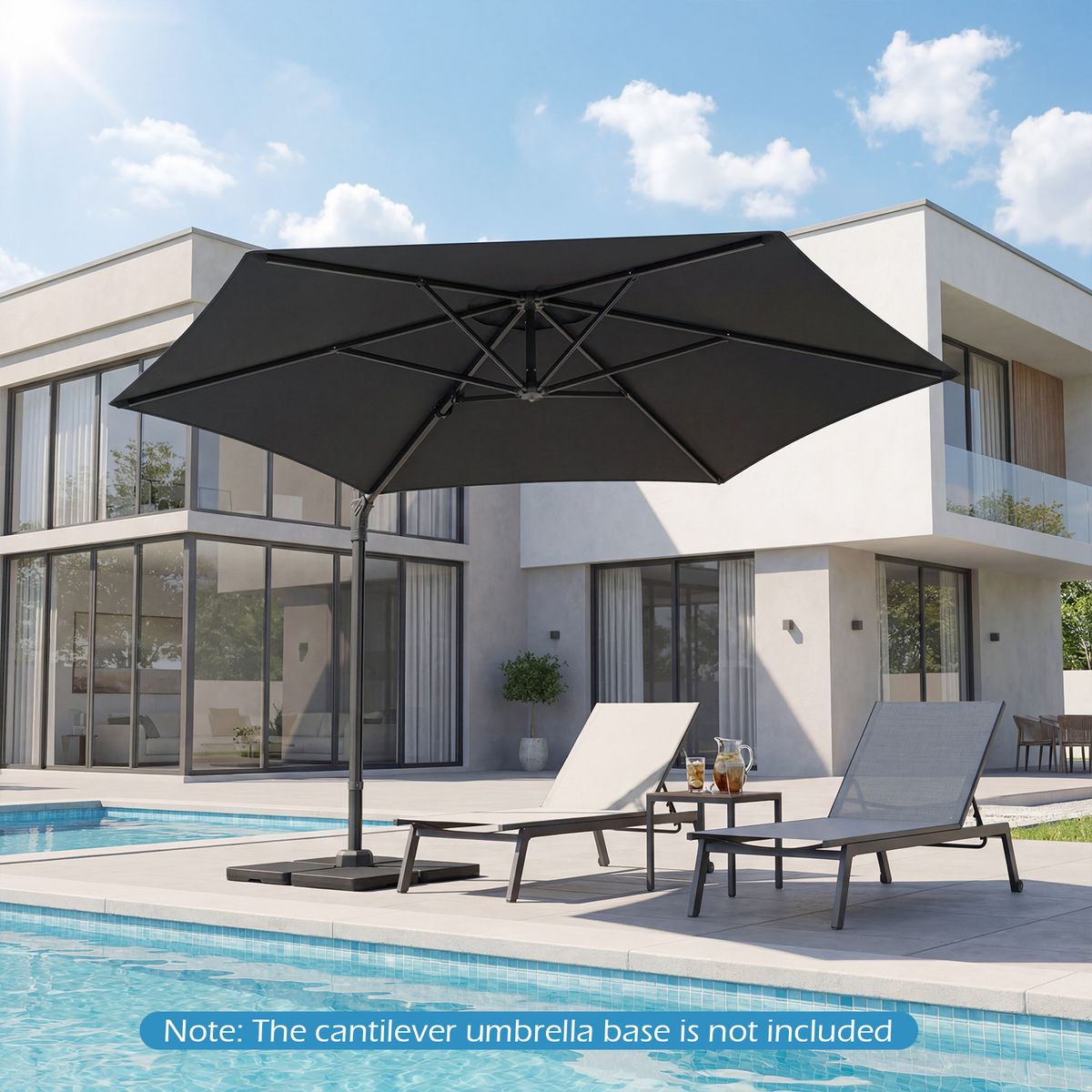 Parasol suspendu Coast - pivotant à 360° - avec ouverture d'aération - beige/gris - 3 mètres