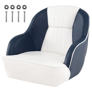 Siège de capitaine Coast pour bateau - rembourrage en mousse épaisse - cuir PVC imperméable - bleu et blanc