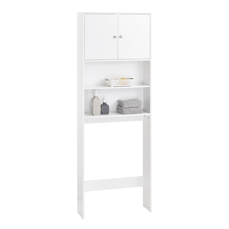 SoBuy BZR165-W Meuble pour lave-linge - Blanc - 65x20x182 cm - Armoire avec portes et étagères pour dessus de lave-linge